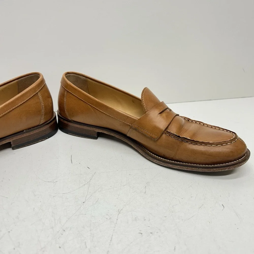 Scarosso‎ Men's Brown Leather Penny Loafers Shoes Made in Italy EU41, US8, UK7